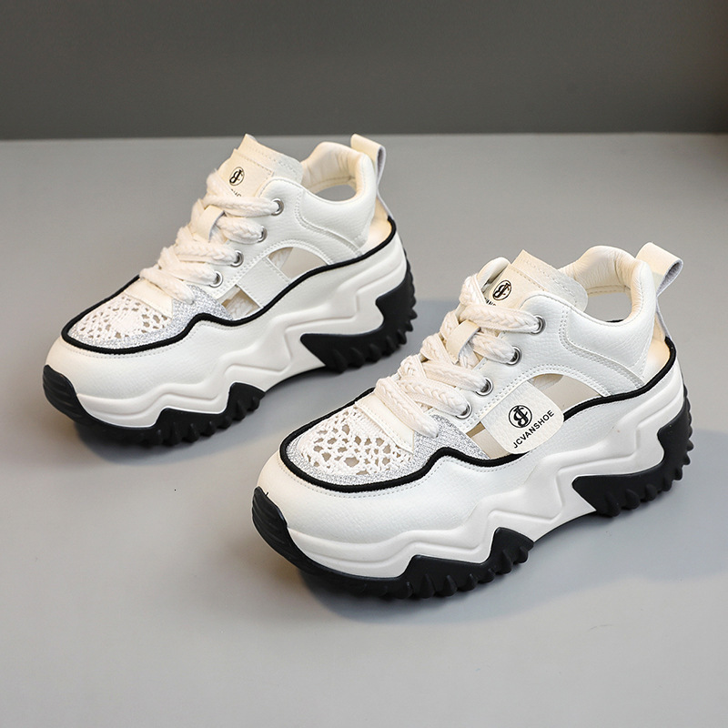 Ddmysports JC Interior Height Increasing Hollow Out Dad Korean Version Sports New Color Blocked Breathable Spring And Summer Casual Shoes For Women OU