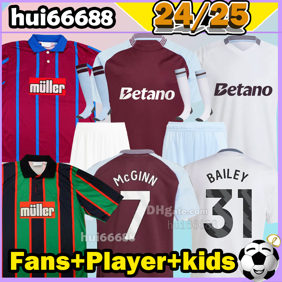 24/25 Watkins Soccer Jerseys Astons Mings Villa Mcginn Sans…