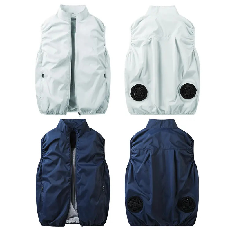 Summer fishing cooling vest mens fan air conditioning clothing womens climbing jacket body 240827