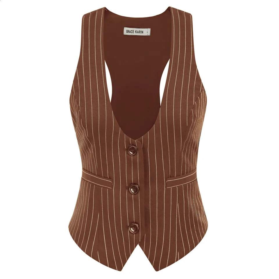 GRACE KARIN Womens Vest Retro Steampunk Dress Elegant Jacquard Jacket V-neck Steering Hemp Ruffle Vest A3 240828