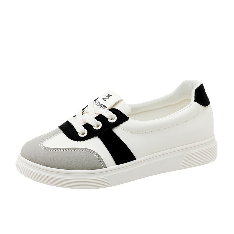 Ddmysports YQ New Casual Women S White Summer Color Blocked Board Shoes Thin Sole High Leather Surface Versatile Wear Resistant And Fashionable OUTDOO