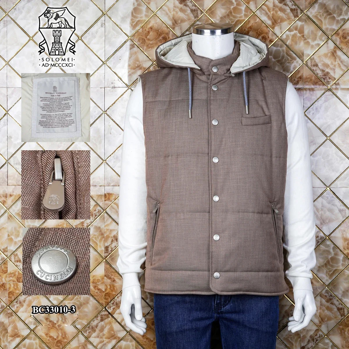 BILLIONAIRE SIJITONGDA vest cotton mens autumn and winter fashion hooded highend highquality jacket 240827