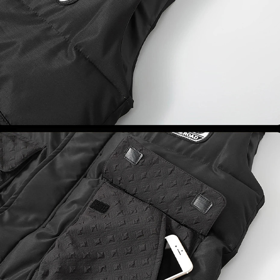 Winter mens thick warm vest Plus size 10XL 12XL fashionable casual solid color black sleeveless jacket large 11XL 240827