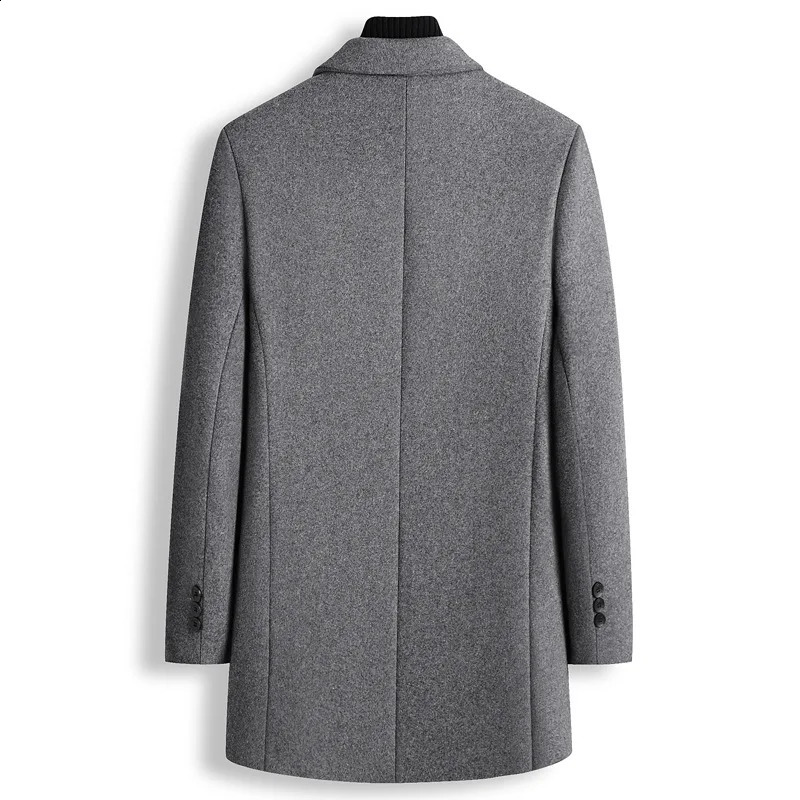 Mens cashmere long trench coat winter wool blend jacket highquality mens business casual 240827