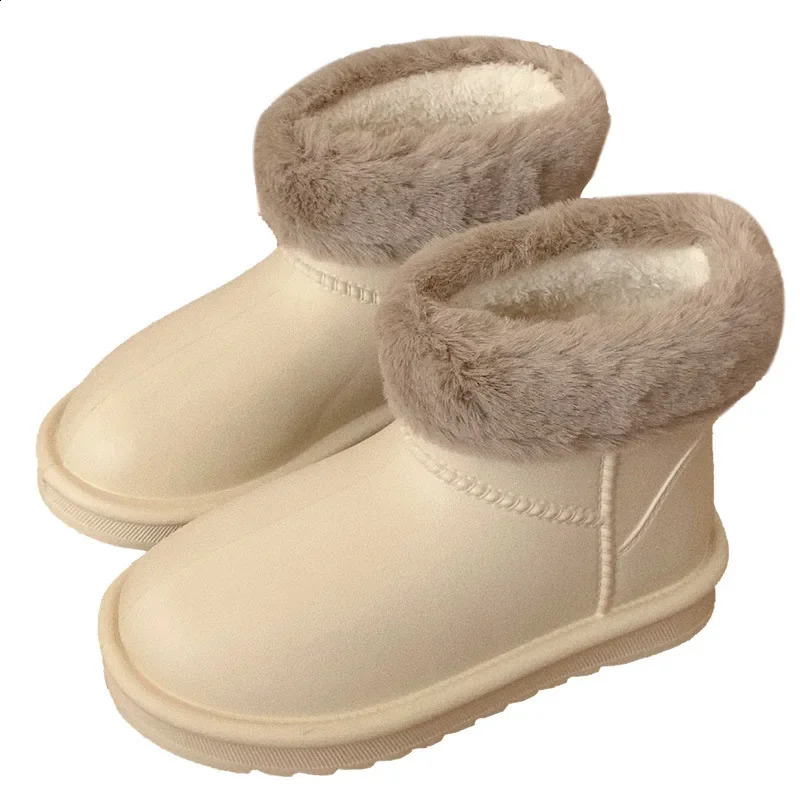 Autumn and winter fashion padded warm snow girls simple solid color system EVA waterproof outdoor cotton boots ladies 240828