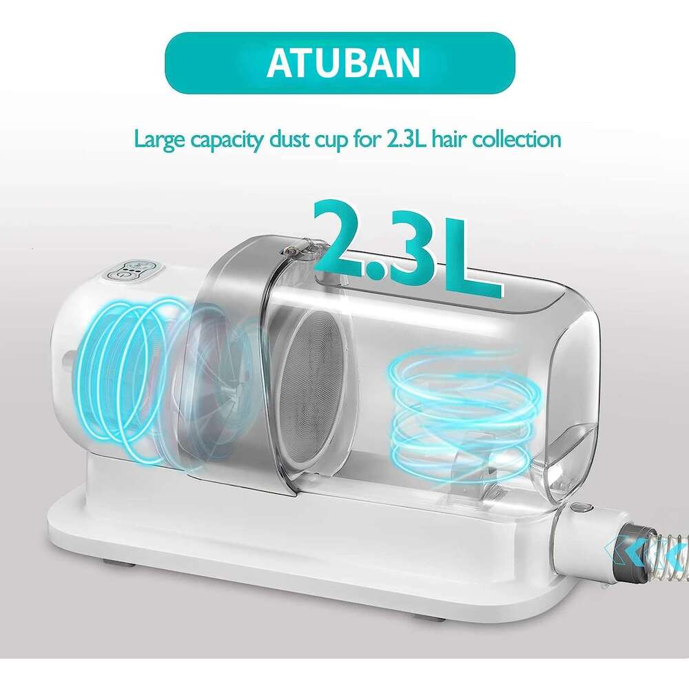 Vacuum Dog Grooming Clippers Remover with Powerful 2.3L Large Suction & Low Noise Pet Hair Clipper Kit