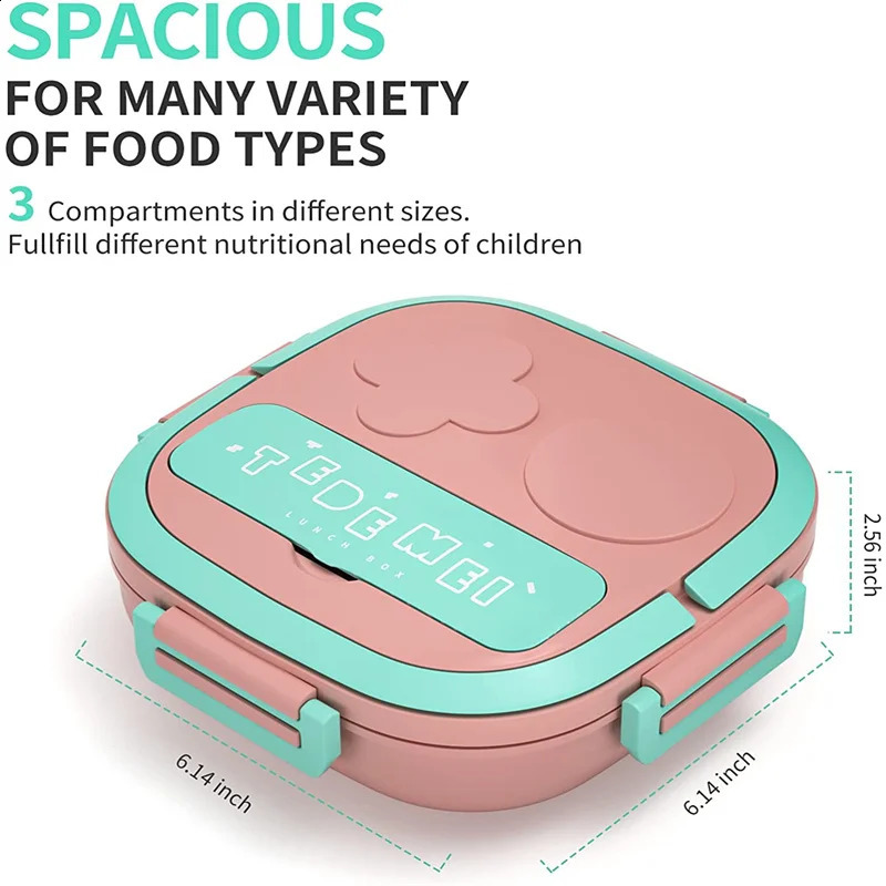 500ML Stainless Steel Bento Box Insulated Lunch Box For Kids Toddler Girls Metal Portion Sections Leakproof Lunch Container Box 240827