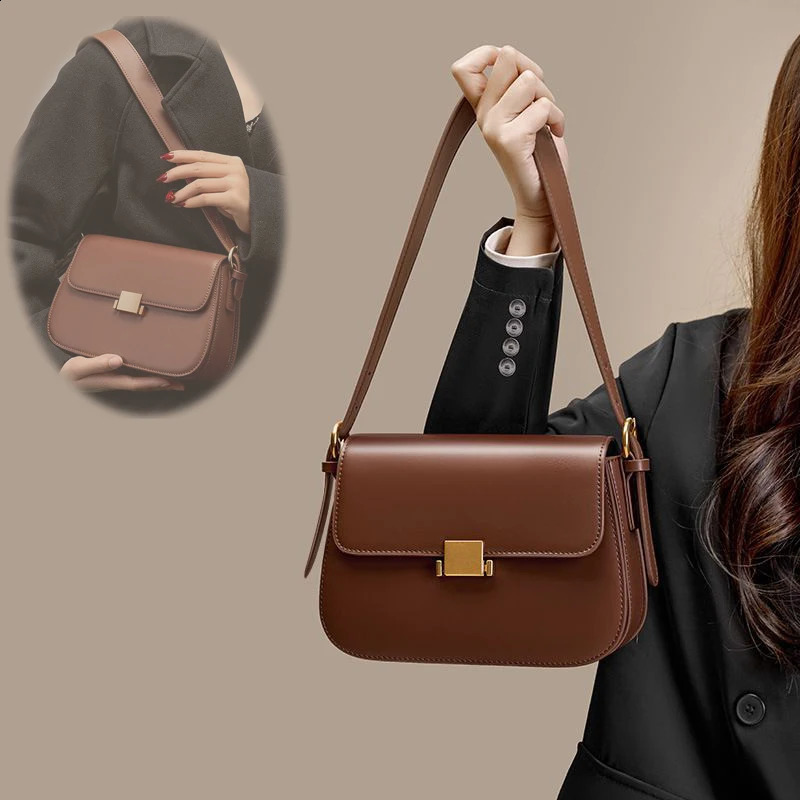 Womens strapless cross body bag genuine cowhide leather handbag fashionable small square handbag the smallest black handbag in 240828