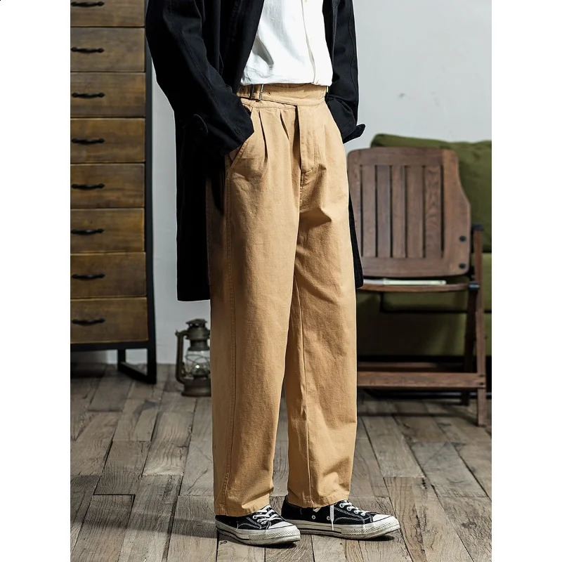 American retro military pants Gurkha improvement tool Trouser high waist straight loose wide leg pants Naples tight military pants 240828