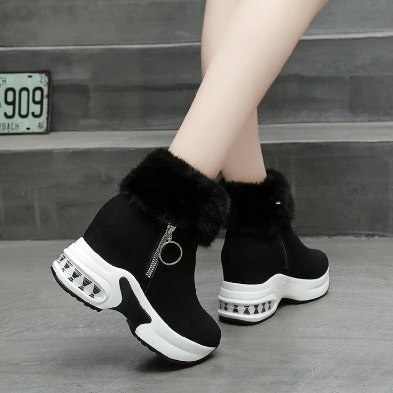 Womens boots warm plush winter shoes womens boots high heels womens boots snowshoes winter shoes 240827