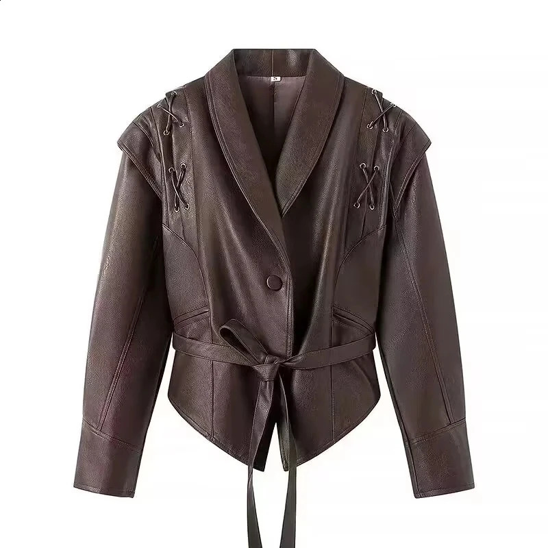 Chaqueta De Cuero Para Mujer Womens Jacket with Fur Long Sleeve Street Clothing Fashion Solid Jacket Womens Jacket 240827