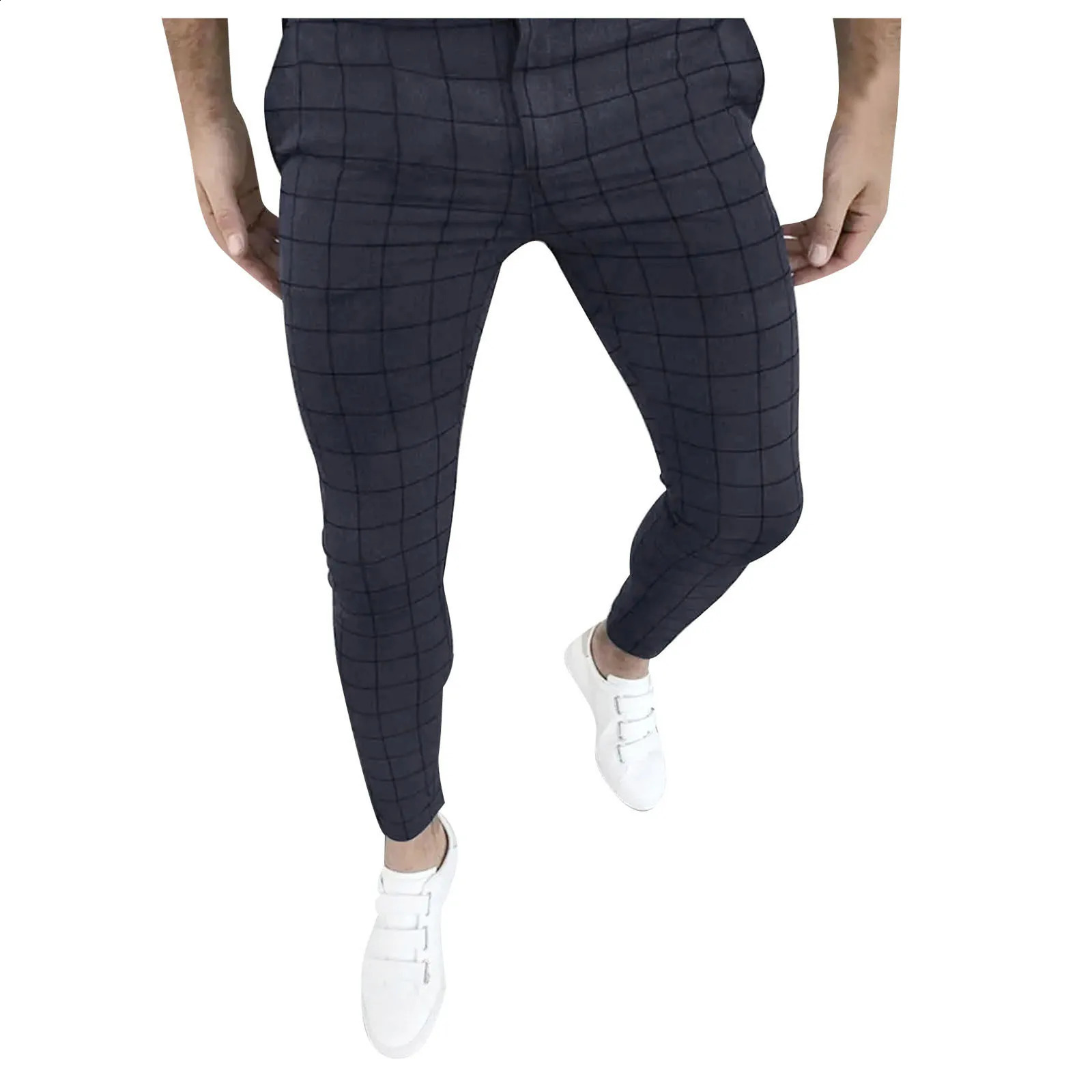 Mens Four Seasons Fashion Casual Plain Pocket Zipper Button Foot Pants Set Running Exercise Pants 240828