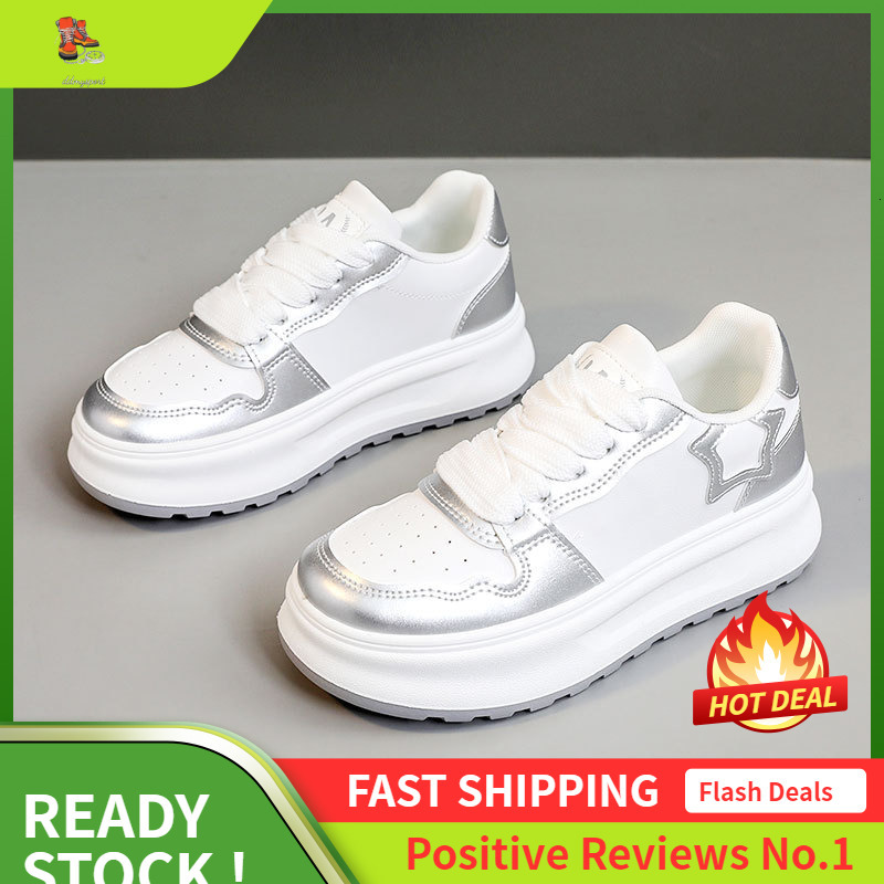 Ddmysports ZY New White Summer And Autumn Thick Soled Casual Board Shoes Breathable Height Increasing Wear Resistant Korean Version OUTDOOR