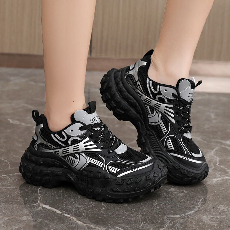 Ddmysports BN New Summer Dad Women S Korean Version Height Increasing Trend Thick Soled Mesh Shoes Breathable OUTDOOR