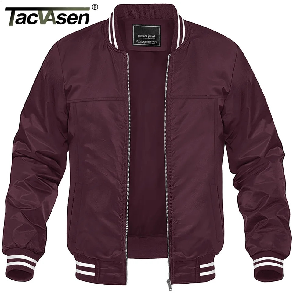 TACVASEN Spring Windproof Lightweight Full Zipper Mens Baseball Jacket Casual Outdoor Coat Hiking Fishing 240827