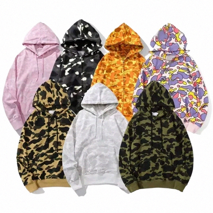 2024 Men Hoodie Designer Zip Jackets Good quality Women Long Sleeves Hooded Casual Hoody Loose Camoue Sweatshirts High Streetwear Coats Fleece
