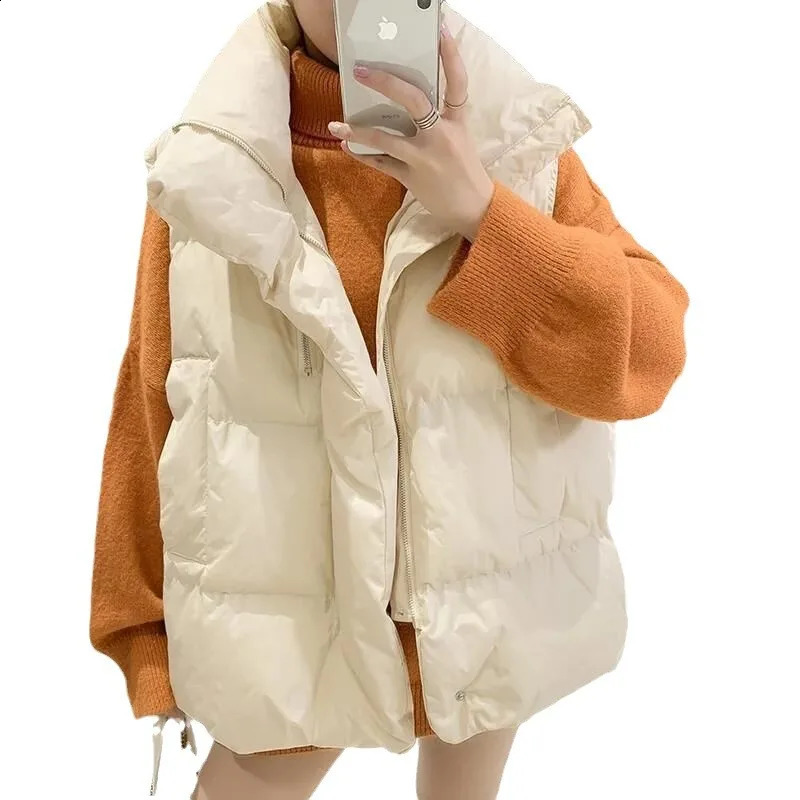 Fashion short sleeved cotton jacket casual thick vest bread jacket spring/summer womens down cotton vest 240828
