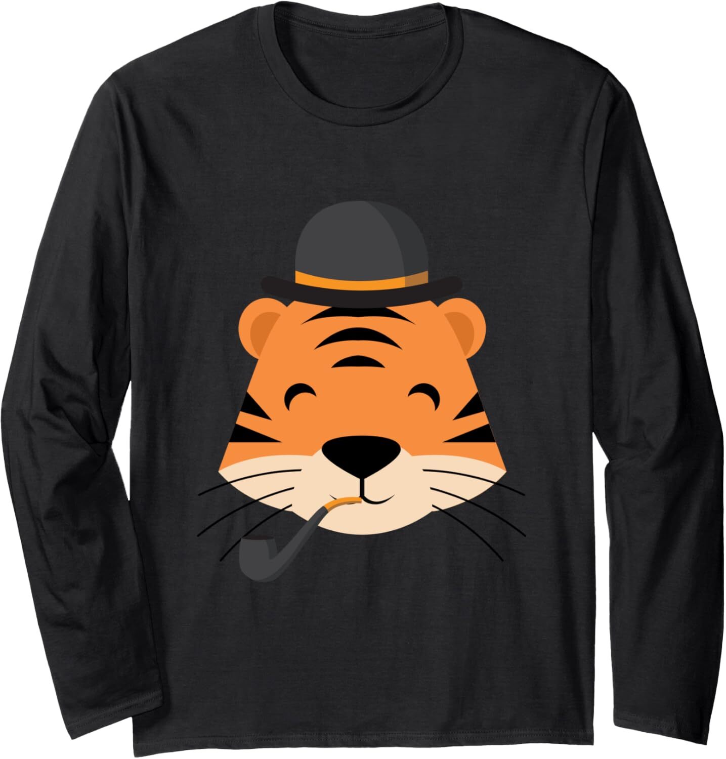 Long Sleeve Shirts For Men Sweatshirt Tiger With Smoking Pipe And Hat Funny Cartoon Tee Streetwear Casual Tops Clothes Free shipping