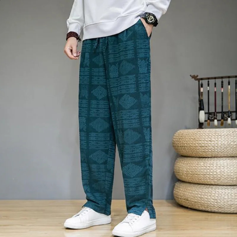 Retro harem mens Trouser Y2k casual pants hiphop trend wholesale fashion Korean style wide summer bag XL 240827