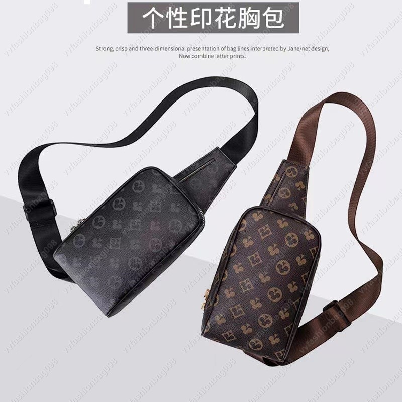 Men's Luxury Designer Leather Sling Shoulder Bag - Sporty Crossbody Chest Bag for Cycling & Outdoors