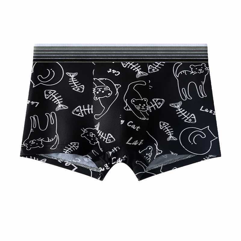 Underpants 4Pcs/Lot Mens Underwear Boxers Fashion printed Panties Mens Underpants Boxer Comfortable Brand Boxershort Shorts Y240828S4SF