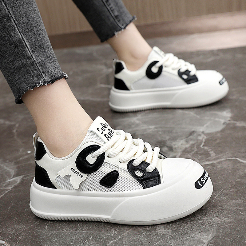 Ddmysports K New Wear Resistant Colored Leather Women S Spring Summer Leisure Breathable Board Shoes Thick Sole Increase Fashion An OUTDOOR