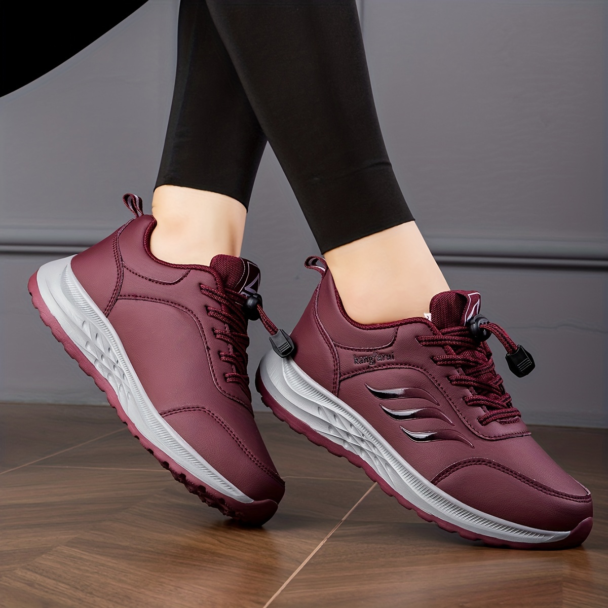 Womens Waterproof Running Sneakers - Quick-lace Drawstring, Superb Anti-slip, Stylish Low-top Design - Durable Gym & Jogging Trainers for Outdoor Adve