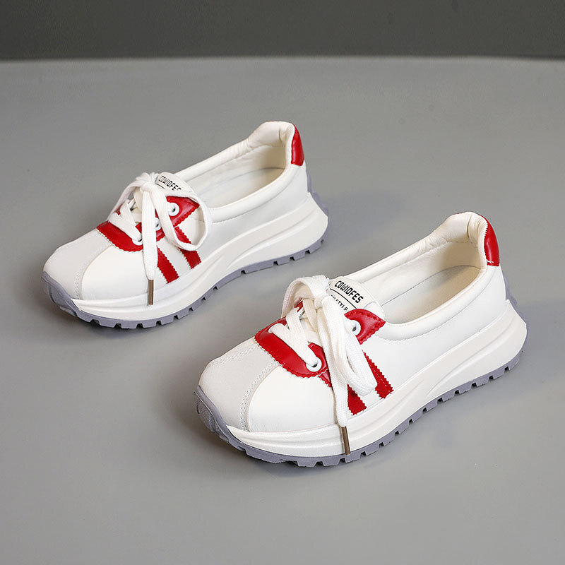 Ddmysports BR New Spring And Summer White Breathable Thick Sole Casual Sports Women S Shoes Height Increasing Round Toe OUTDOOR