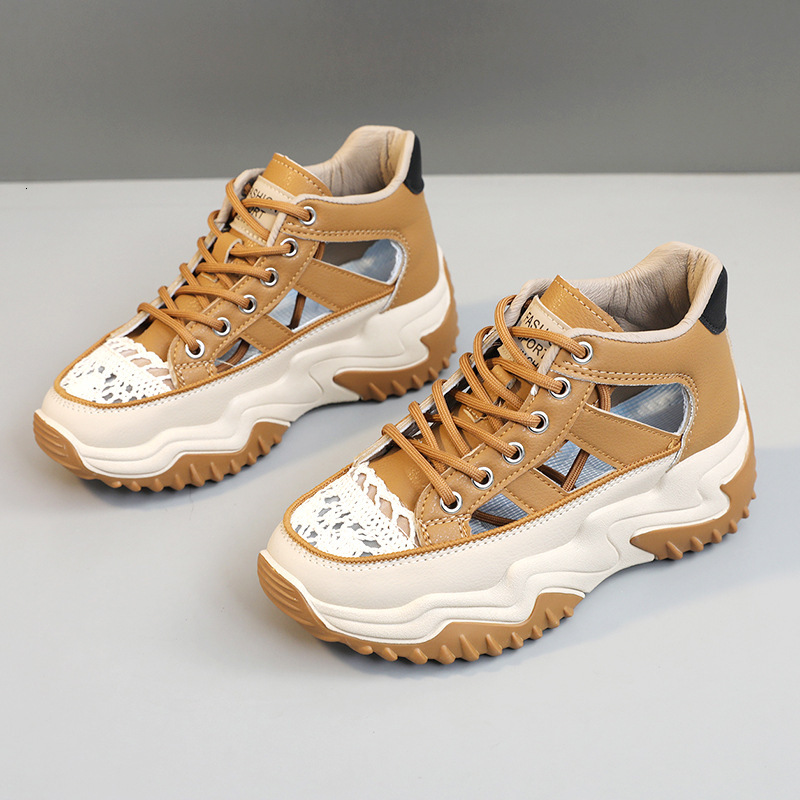 Ddmysports Z New White Hollow Breathable Summer Thick Sole Height Increasing Casual Board Shoes Women S Sports OUTDOOR