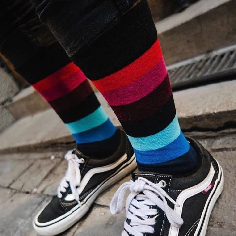 5 Pairs Men Middle Tube Socks Fun Casual Business Colorful Halloween Animal Vintage Happy Woman Cotton 240827