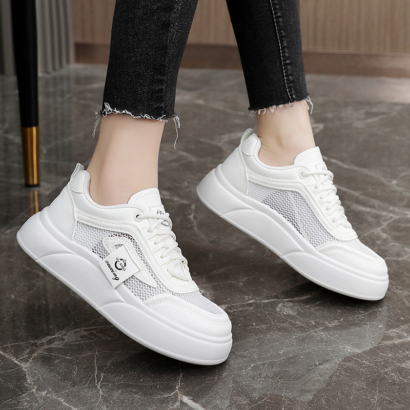 Ddmysports S New Small White Summer Thick Sole Mesh With Elevated Eight For Women S Shoes Breathable Durable And Casual Sports OUTDOOR