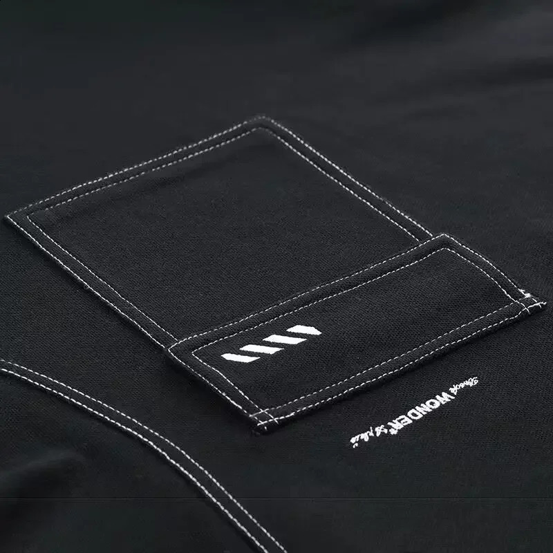 Mens Tshirt collar embroidered polo shirt loose top mens clothing short sleeved casual Kpop 240828