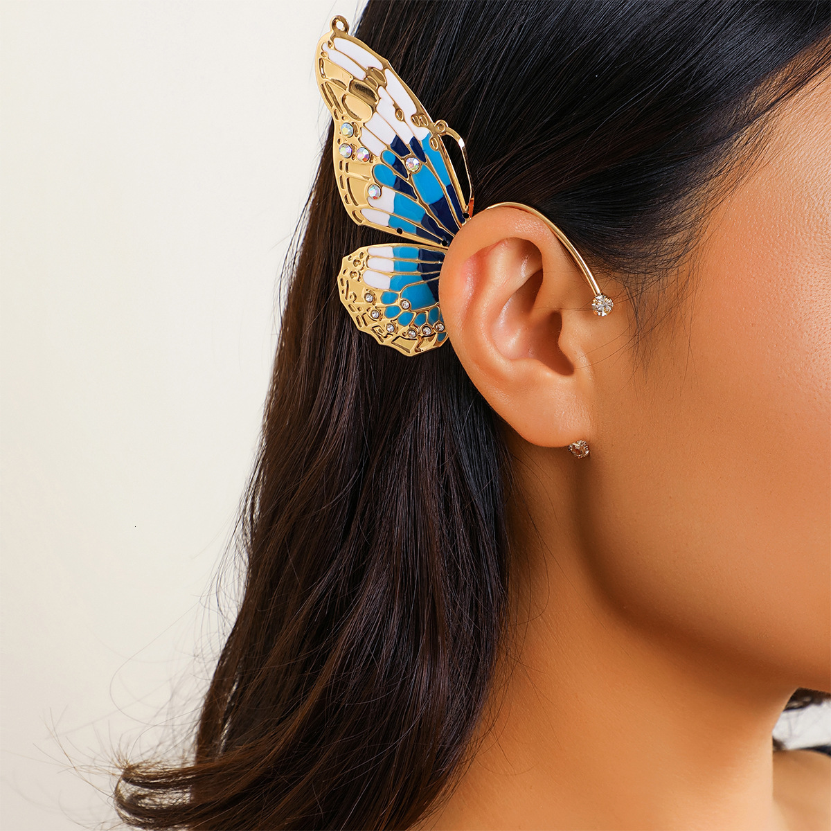 Jewelry Elf Hanger No Hole Butterfly Ear Female Rhie Wings Small Earbone Clip F08.28-5.9 bc199