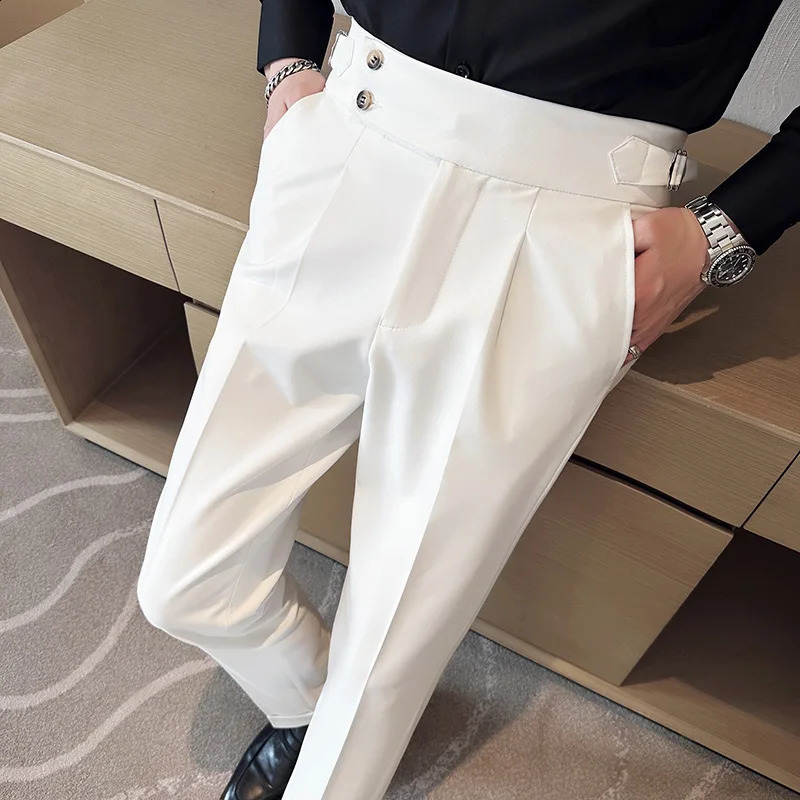 Summer Neapolitan Solid Color Business Cocktail Party Formal Occasion Mens Korean Edition Casual Shorts 240828