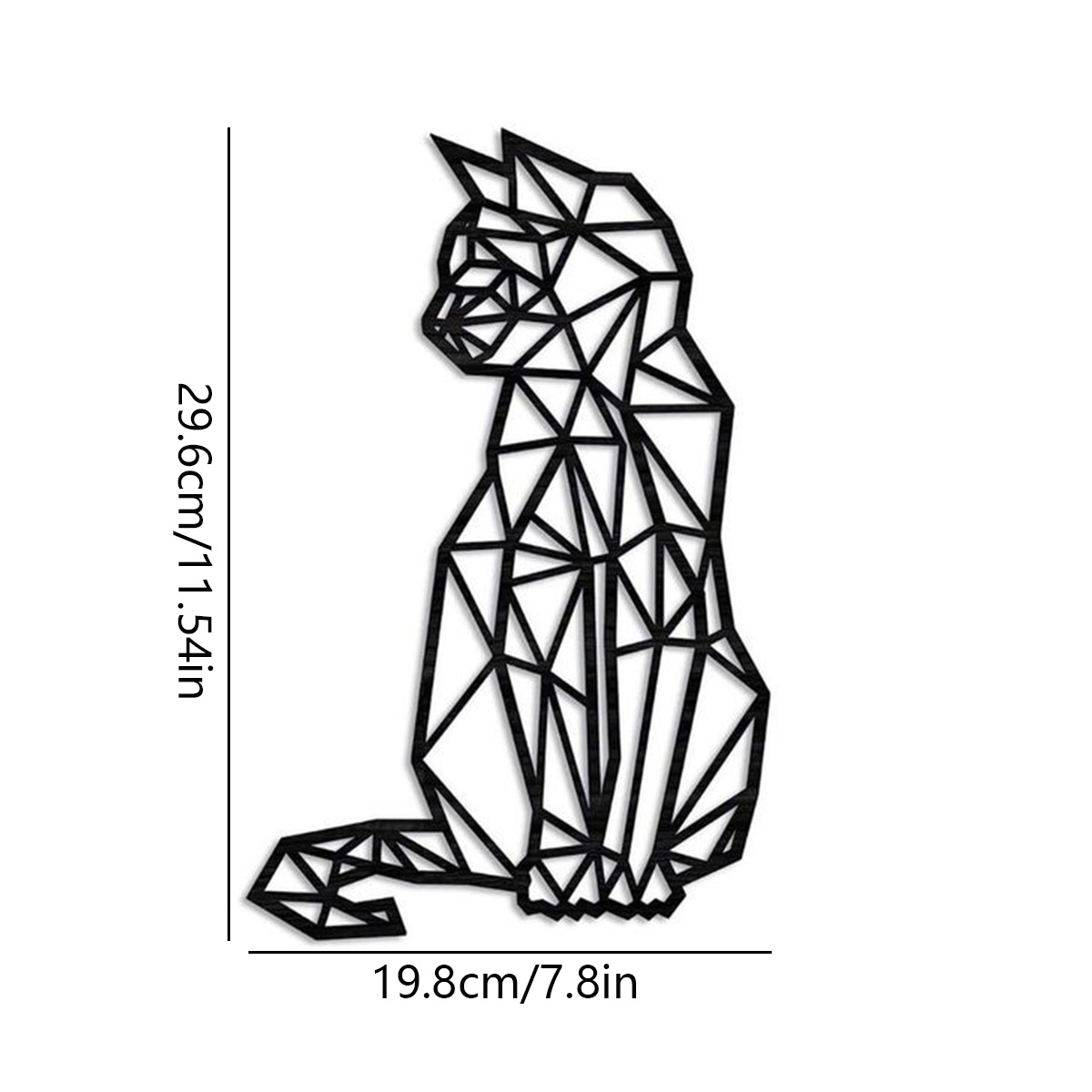 Metal Wall Art Geometric Cat Decorative Wall Silhouette Decoration Minimalist Metal Wire Cat Metal Wall Decoration