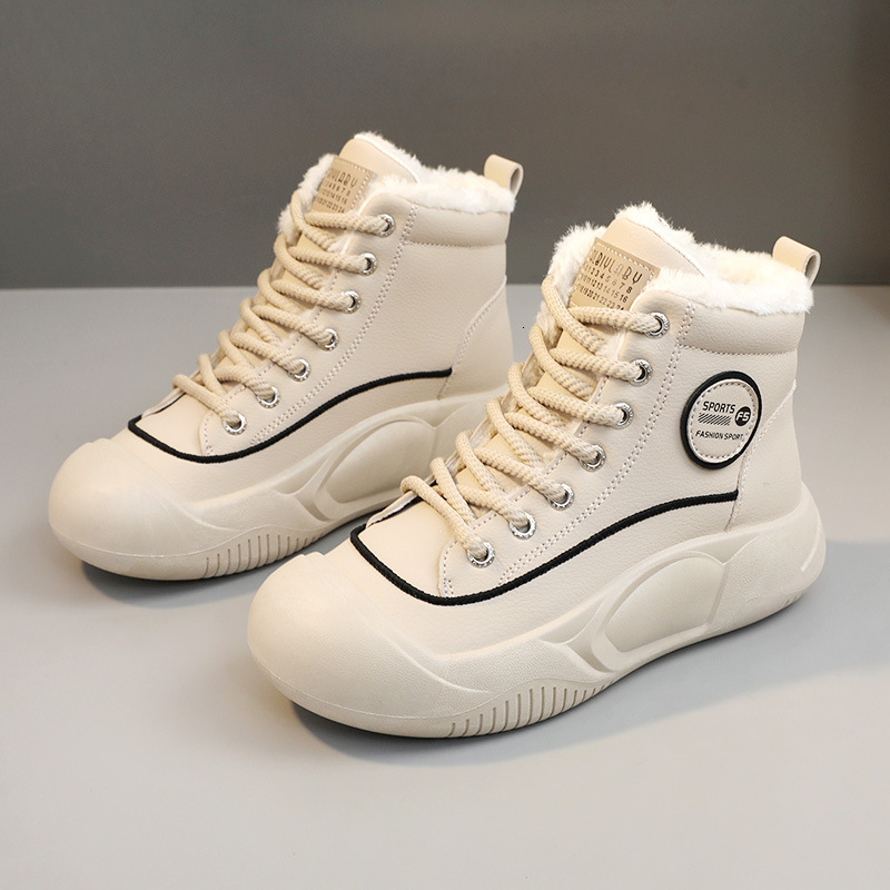 Ddmysports XFL Winter New Instagram Korean Igh Top Plush Casual Female Students Matsuke Cotton Shoes Thick Sole For Warmth OUTDOOR