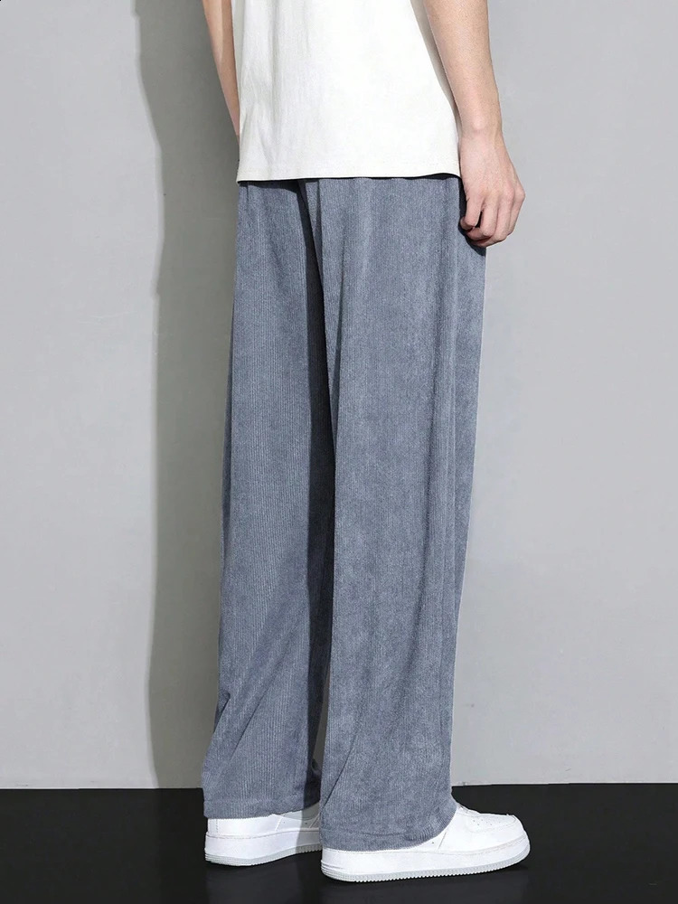 Mens Corduroy High Weight Drape Feeling Versatile Casual Straight Leg Pants Suitable for Daily Travel 240828