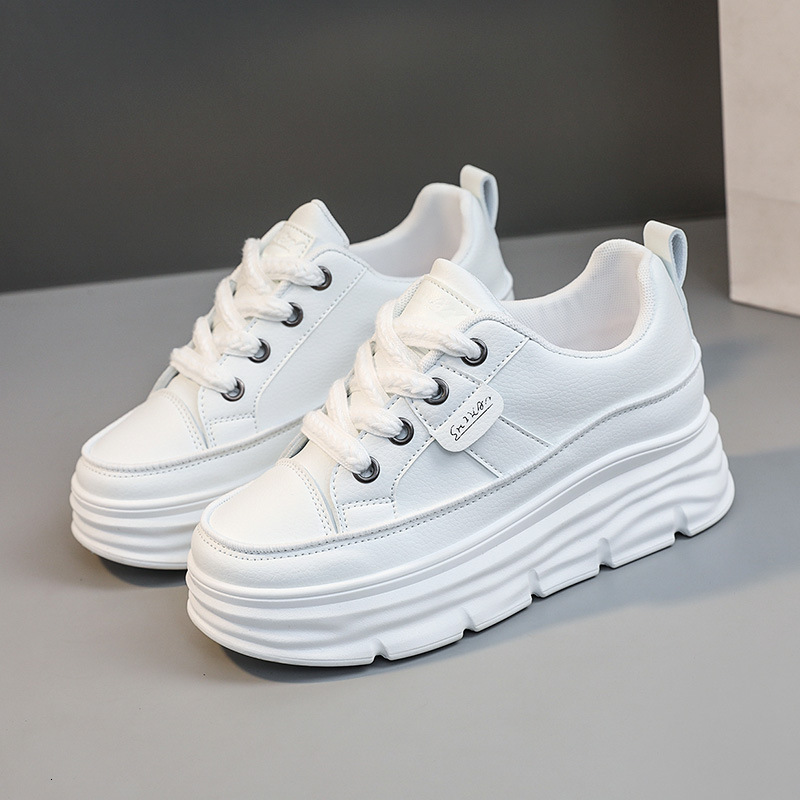 Ddmysports W New Board Solid Color Summer Trendy Small White Thick Sole Inner Increase Wear Resistant Casual Student Shoes OUTDOOR