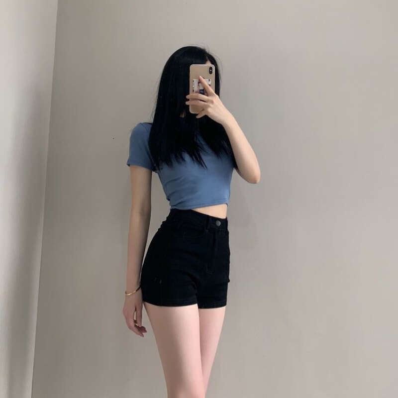 Booty Denim Shorts for Women Micro Mini Skinny Tight Black Short Jean Pants Woman Designer Outfits To Wear Youthful Elasticty XL