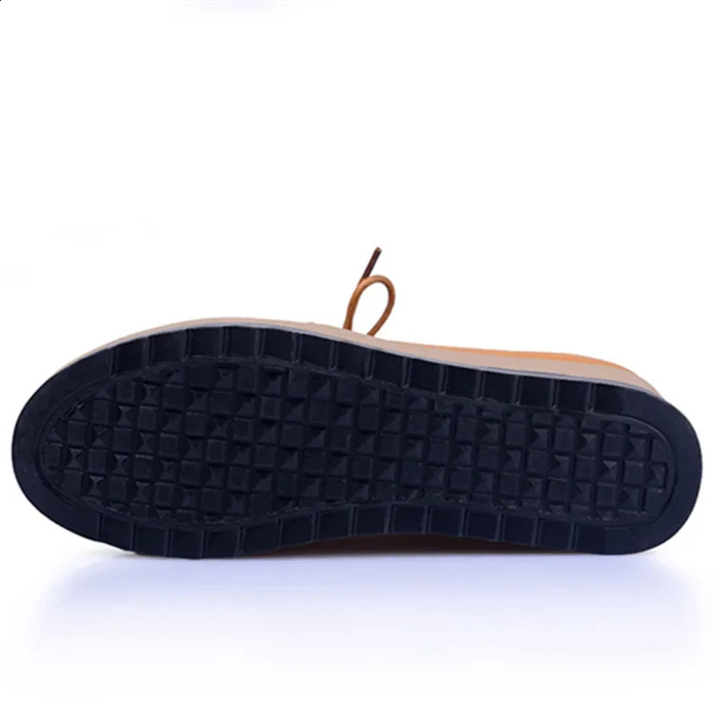 Womens Oxford Shoes Flat Platform Casual Shoes Frenum Leather Shoes Sewing Round Toes Zapatos MUJI 240827
