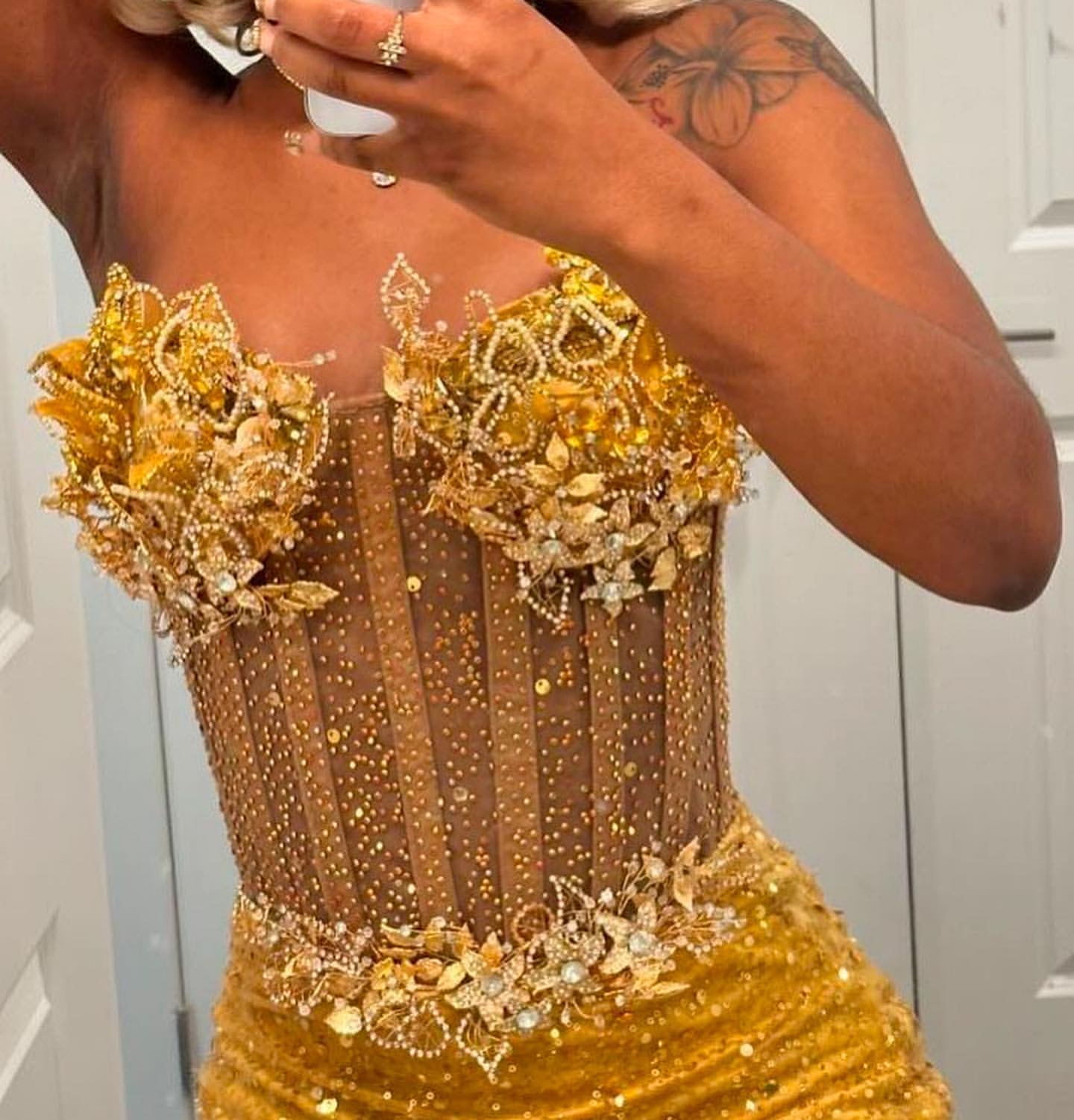 African Aso Ebi 2025 Gold Mermaid Prom Dress Sequined Dresses For Special Ocns rals Rhies Evening Formal Party Birthday Second Engagement Gowns