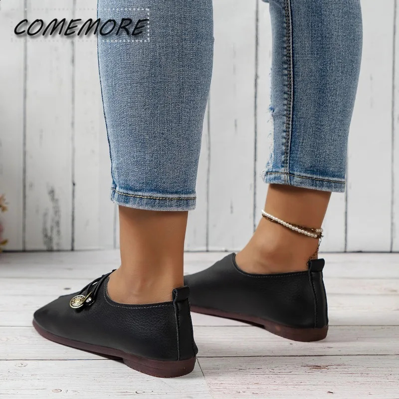 Womens Apartment Spring and Summer Casual Shoes Sports Shoes Trend Fashion Round Head Lace Comfortable Anti slip Large Size 43 240827