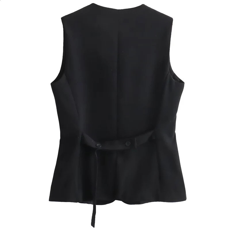 HXAO womens black long vest womens vest summer autumn V-neck sleeveless vest underwear office womens vest 240828