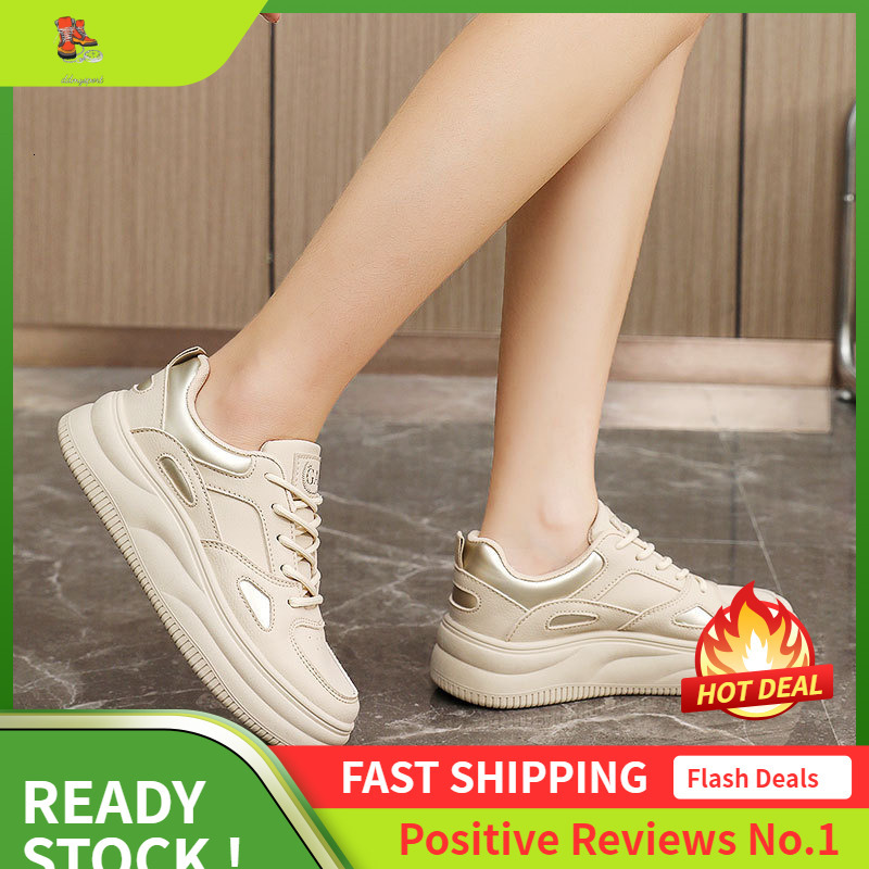 Ddmysports S New White Spring And Summer Breathable Women S Board Shoes Casual Thick Bottom Increased Wear Resistant Sports Trend OUTDOOR