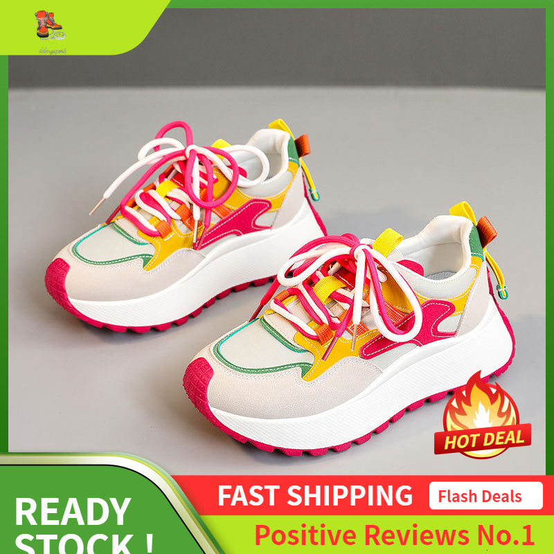 Ddmysports BN New Dad For Women In Summer And Autumn Height Increasing Casual Breathable Thick Soled Color Blocked Versatile Travel Shoes OUTDOOR
