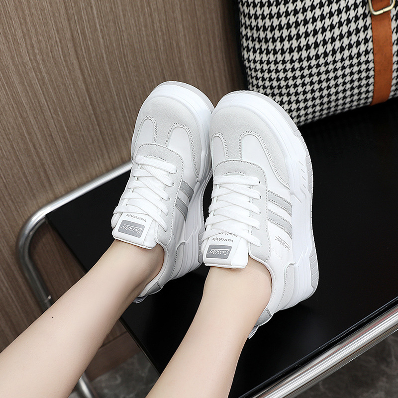 Ddmysports W New Little White Spring Summer Women S Thick Sole Eightened Board Shoes Casual Students Wear Resistant Street Shooting Trend OUTDOOR
