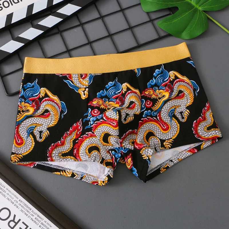 Underpants Brand New Fashion Dragon Breathable Boxer Men Underwear Cotton Boxershort Mens Boxers Man Size Plus M-3XL XS605 Y2408280I59