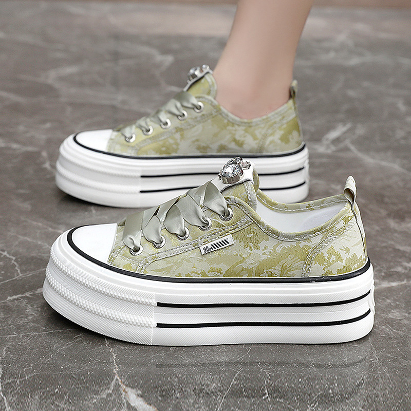Ddmysports BR New White For Women In Summer Breathable S Board Thick Soled Canvas Shoes Height Increasing Casual OUTDOOR