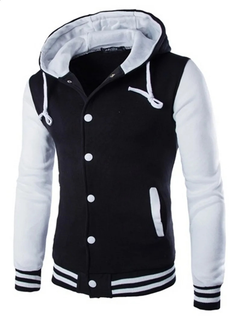 Colorful fashion hooded baseball jacket mens classic movie series casual plus size creative hiphop streetwear 240827
