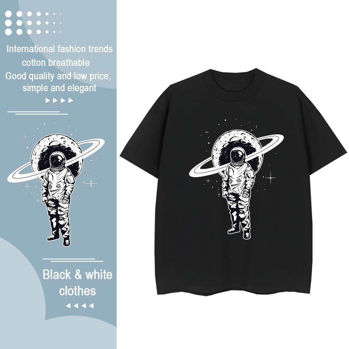 Female Couples T Shirts 230g 100% Cotton universe Hip Hop T-Shirts for Women O-Neck Short Sleeve Cartoon Printing L-4XL Tees Shirts